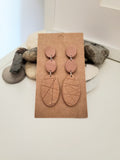 Polymer Clay Earrings--Tan Dangles