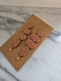 Polymer Clay Earrings--Camel Tan Dangles with Swaroski