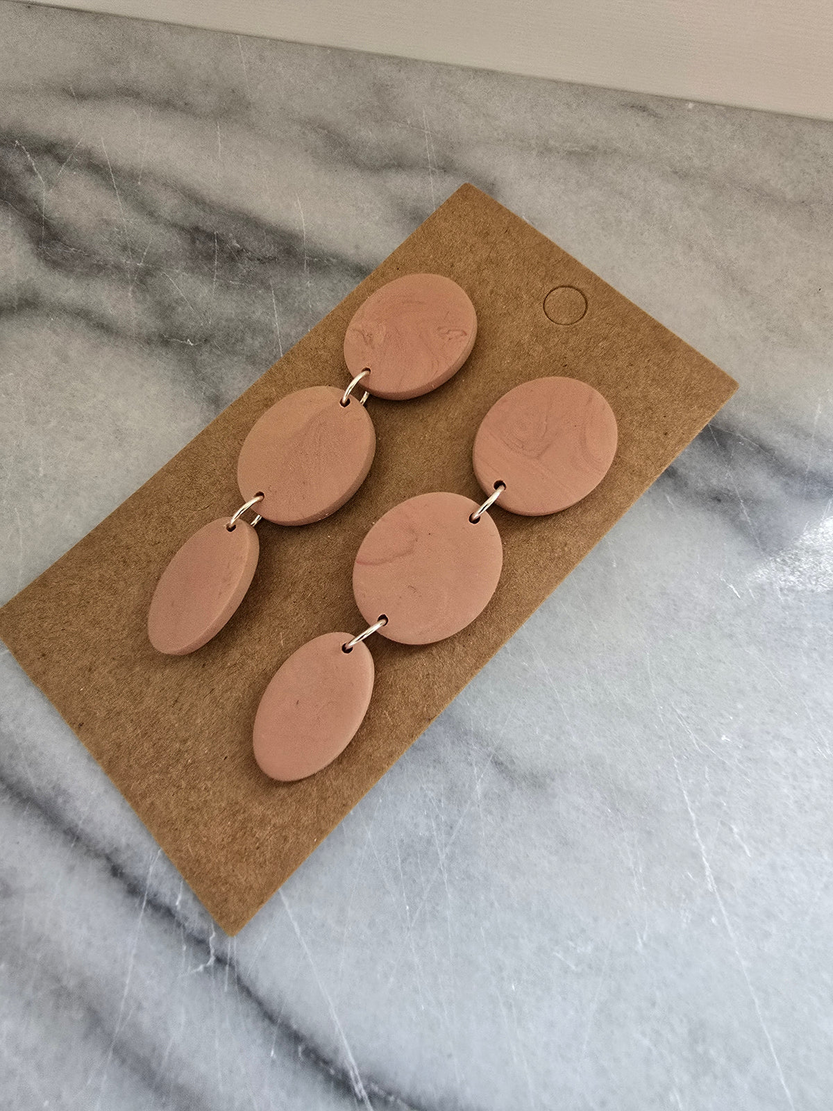 Polymer clay earrings--Camel Tan Dangles