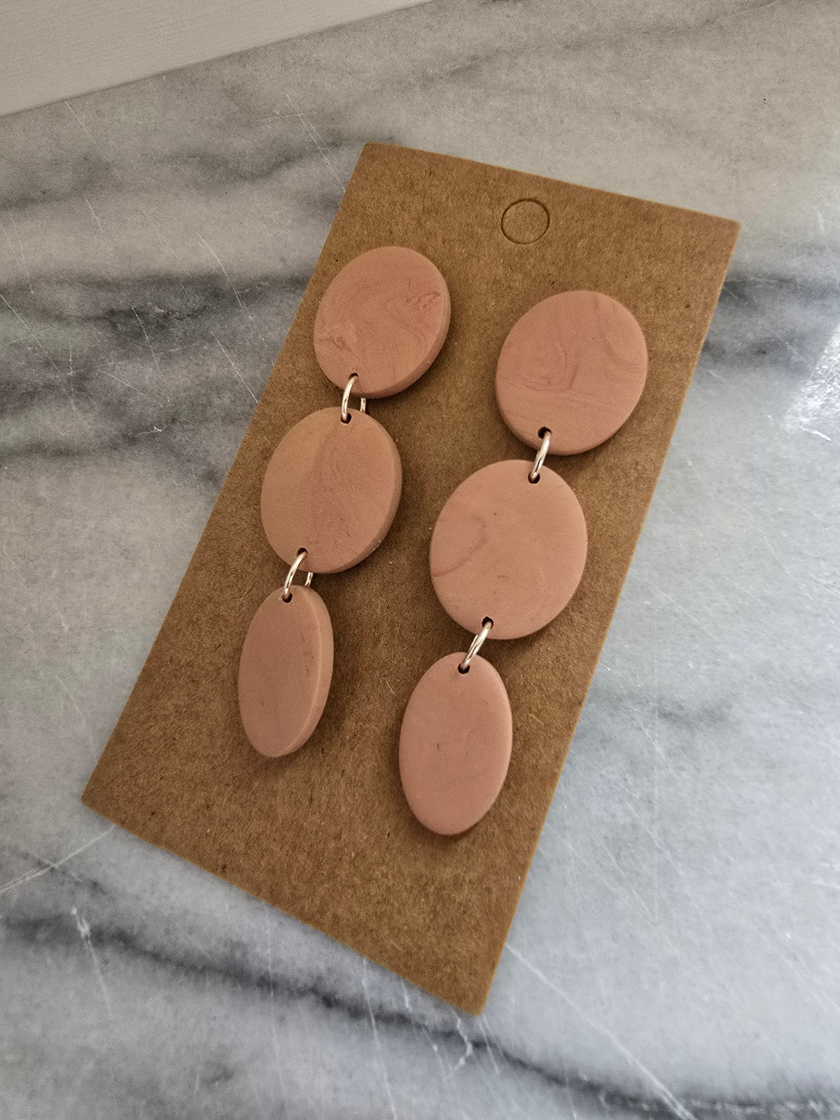 Polymer clay earrings--Camel Tan Dangles