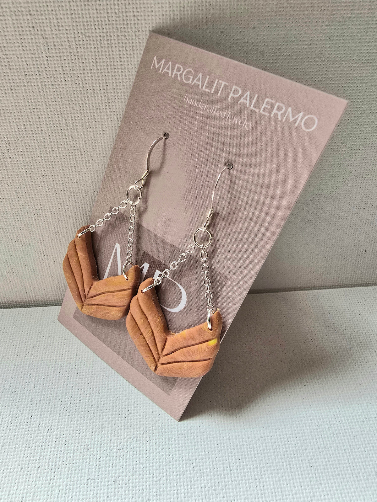 Polymer Clay and Chandelier Earrings--Fall Leaves
