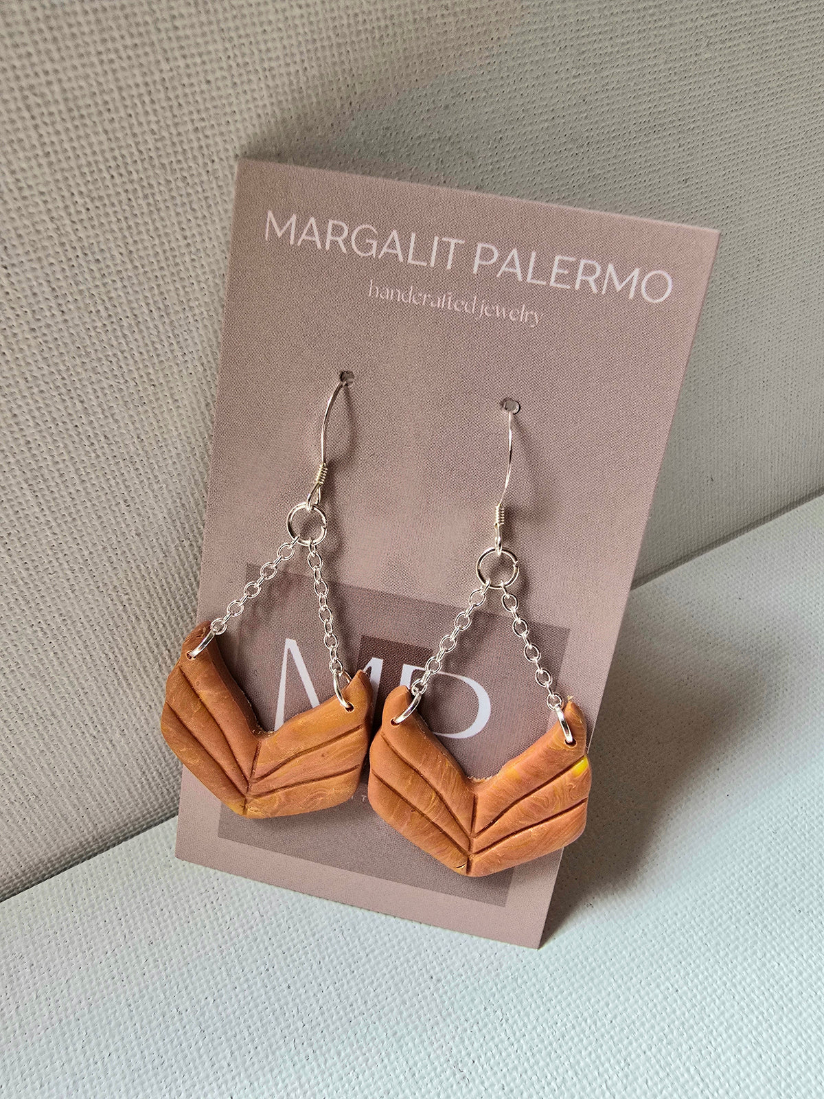 Polymer Clay and Chandelier Earrings--Fall Leaves