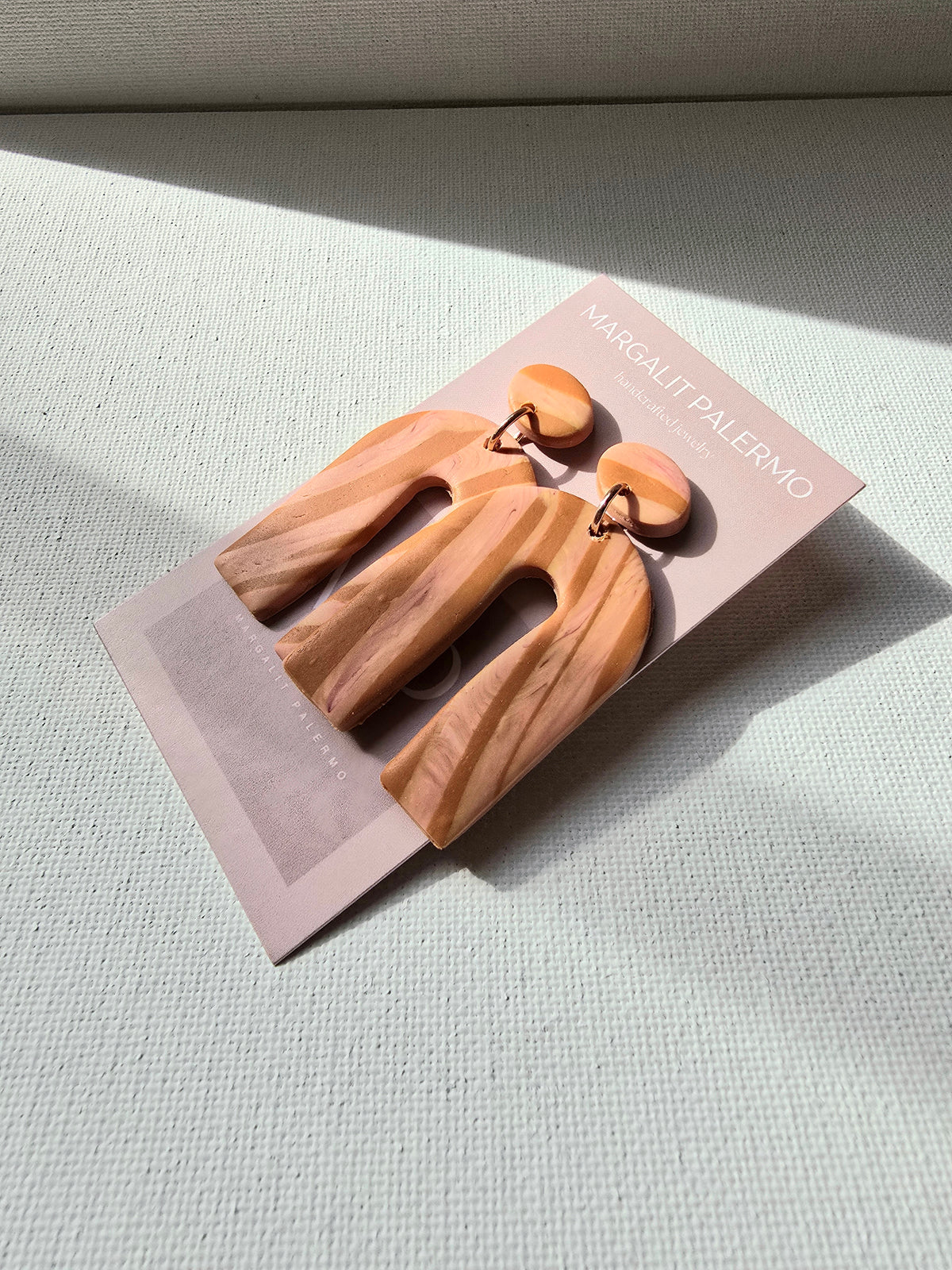 Polymer Clay Earrings--Fall-inspired Horseshoe Dangles