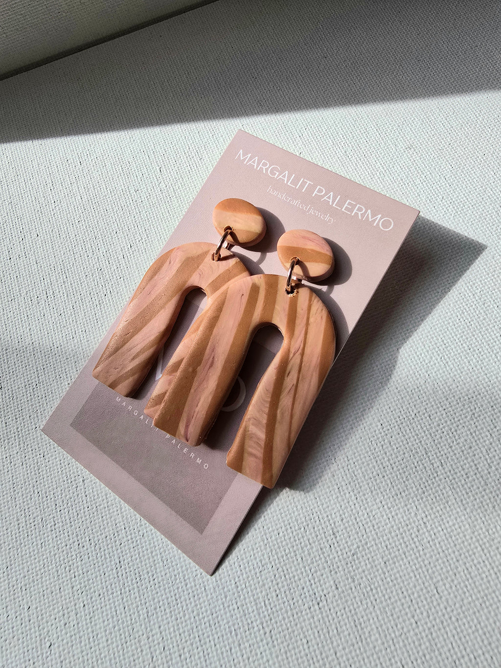 Polymer Clay Earrings--Fall-inspired Horseshoe Dangles