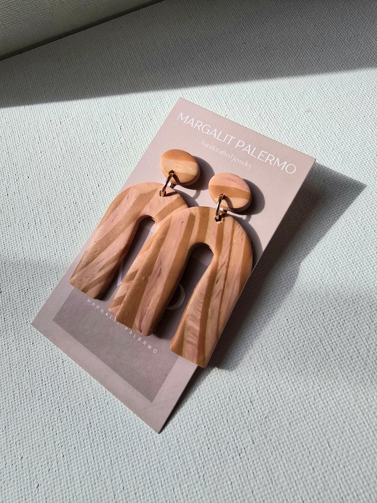 Polymer Clay Earrings--Fall-inspired Horseshoe Dangles