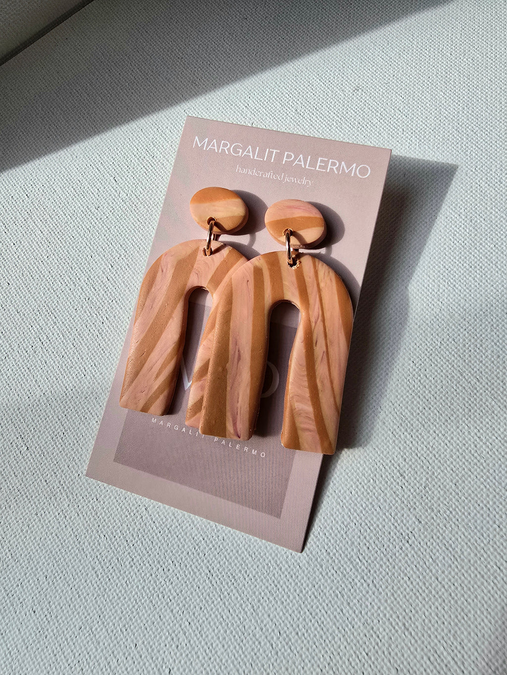 Polymer Clay Earrings--Fall-inspired Horseshoe Dangles
