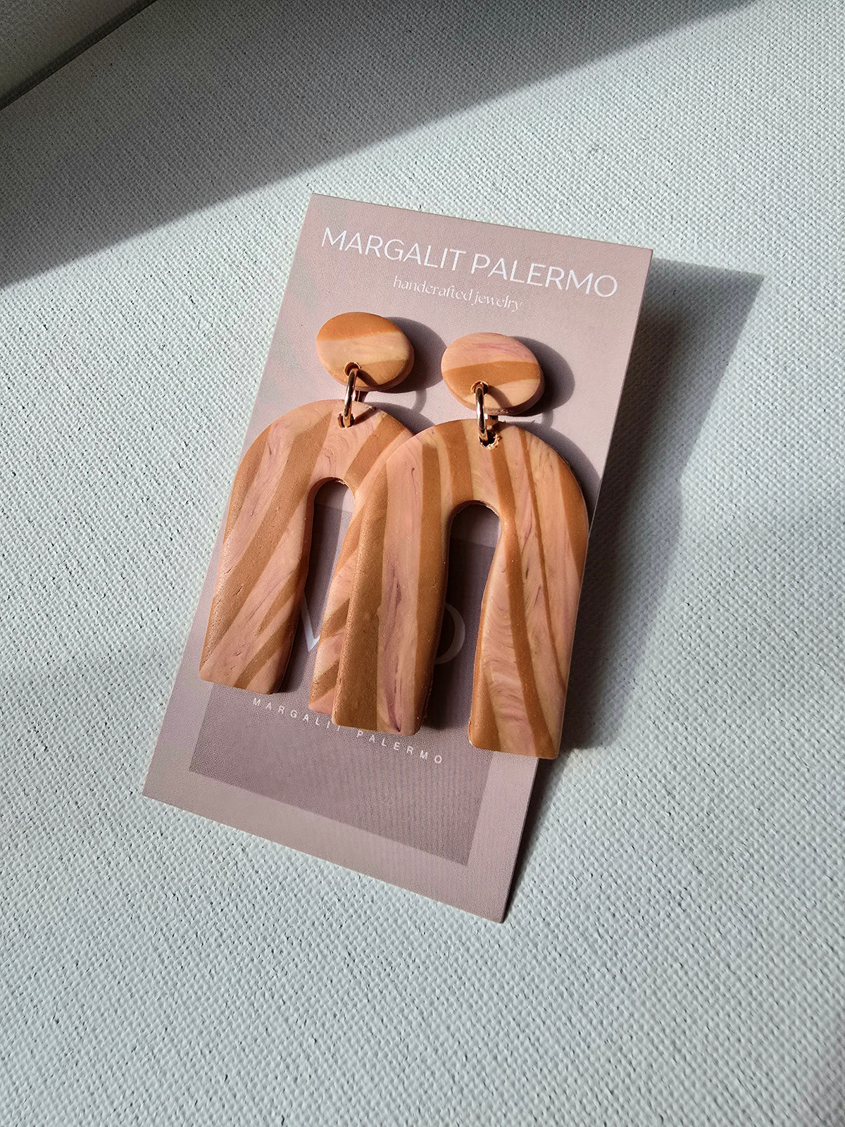 Polymer Clay Earrings--Fall-inspired Horseshoe Dangles