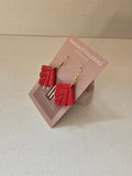 Polymer Clay Earrings--Holiday Christmas Leaf Dangle